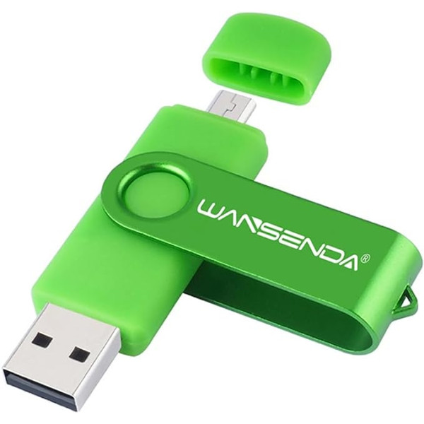 Wansenda USB zibatmiņas disks 128 GB Micro USB 2.0 Memory Stick Dual Flash Drive ar mikro savienotāju Android viedtālruņu planšetdatoriem un datoriem