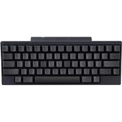 HHKB Hybrid Type-S tastatūra PD-KB800BS, drukāti taustiņu vāciņi, klusa profesionāla mehāniskā 60% tastatūra, Bluetooth, USB-C (ogļu melna)