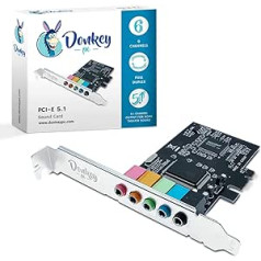 Donkey pc — PCI Express 5.1 skaņas karte ar augstu tiešās skaņas veiktspēju un 3D skaņu, atbalsta 6 kanālu DAC 5.1 telpisko skaņu mājas kinozālei un spēlēm.