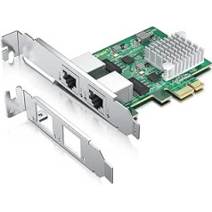 10Gtek® 100M/1000M/2.5G NIC tīkla karte Dual RJ-45 ports ar Realtek RTL8125BG kontrolieri, atbalsts Windows/Windows Server/Linux/Ubuntu/Centos/Vmware