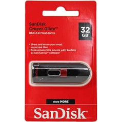 SanDisk Cruzer Glide 2.0 USB Flash Drive 32GB 3-Pack (Share, Store and Protect Files, SecureAccess Software, 128-bit AES Encryption, Password Protection) Black