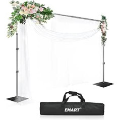 EMART Background Stand 3 x 3 m with Steel Base, Professional Background System Photography Heavy Duty Background Stand Set with Carry Bag, Photo Background Stand for Product Photography