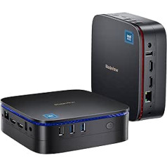 Blackview MP60 Mini PC Windows 11 Pro, mini dators ar 16 GB RAM 512 GB M.2 SSD / 2 TB paplašinājums, Intel N5095 galddators, spēļu dators 4K UHD Dual HDMI, Gigabit Ethernet, melns