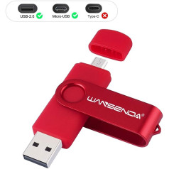 WANSENDA USB Stick 64 GB Micro USB 2.0 Stick Memory Stick Dual Flash Drive ar mikro savienojumu Android viedtālruņu planšetdatoriem un datoriem