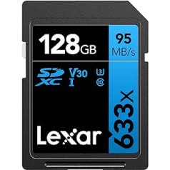 Lexar Professional 633x SD Card 128GB SDXC UHS-I Memory Card - Up to 95MB/s Read for Mid-Range DSLR HD Camcorders 3D Cameras (LSD128GCB1EU633)