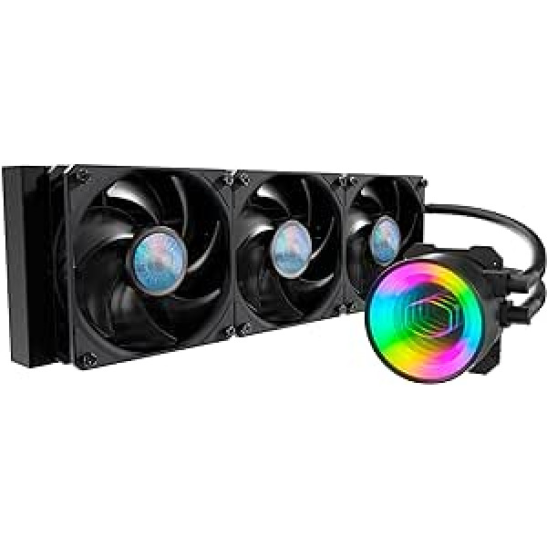 Cooler Master MasterLiquid ML360 Mirror ARGB CPU Liquid Cooler - 3rd Generation AIO Water Cooling System Pump, 3 x 120mm SickleFlow V2 Fan, Upgraded 360mm Cooler, AMD & Intel Compatible