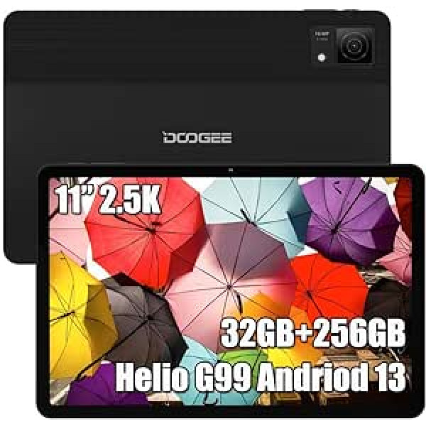 DOOGEE T30 Ultra Tablet PC, G99 Octa-Core 32GB RAM + 256GB ROM (TF 2TB), Akumulators 8580mAh / 18W, 11 Pollici TÜV SÜD, 2.5K 1600 * 2560, Dual 4G MP1, Android 6 dev1/. L1 Melns