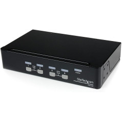 StarTech.com Profesionāls VGA USB KVM slēdzis ar centrmezglu, 4 porti, 1 U statīvs uzstādāms KVM slēdzis (SV431USB)