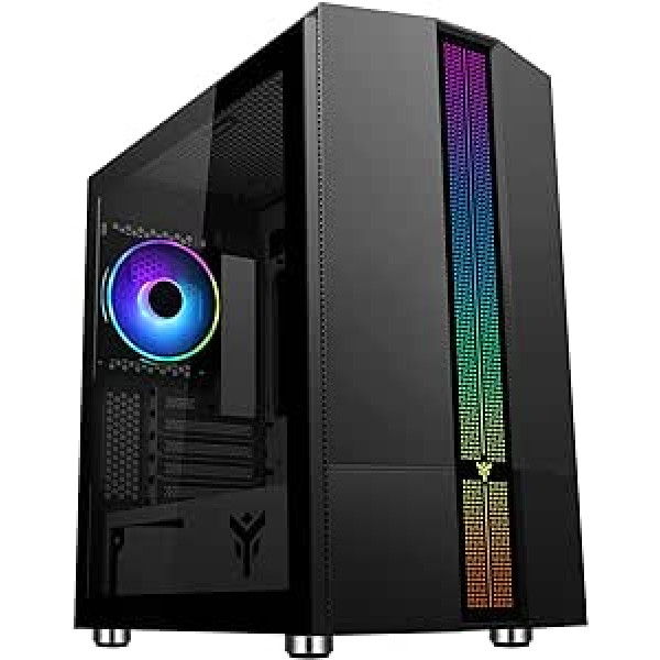 Case iTek LIFLIG B41 Gaming Mini Tower, mATX, 12 cm ARGB Fan, 2xUSB3, Side Panel Temp Glass, Black, ITGCALLB41