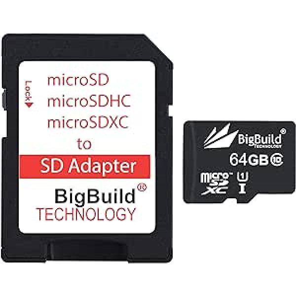 BigBuild Technology 64 GB Ultra Fast 80 MB/s microSDXC Memory Card Compatible with Samsung Galaxy Tab SM-T220/T225, SM-X200/X205, SM-T290/T295, SM-T307U Tablet