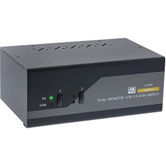 InLine 62652I KVM Desktop Switch 2 Gang Dual Monitor HDMI 4K USB 3.0 Audio