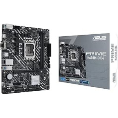 ASUS Prime H610M-D D4 Gaming Motherboard Socket Intel LGA 1700 (Intel H610, mATX, DDR4 Memory, PCIe 4.0, M.2, COM Port, LPT Header, RGB Header)