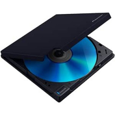 Pioneer BDR-XD08EMB-S ārējais BLU RAY DRIVE matēts melns korpuss USB 3.2 Gen1 (USB Type-C) / 2.0 plāns pārnēsājams BD/DVD/CD rakstītājs ar augstas kvalitātes gumijas pārklājumu