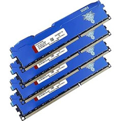 DDR3 32 GB komplekts (8 GB x 4) galddatora RAM 1866 MHz PC3-14900 UDIMM bez ECC, nebuferēts 1,5 V 2Rx8 divējāda ranga 240 kontaktu CL13 datora datora atmiņas jaunināšanas moduļa atmiņas komplekts (zils)