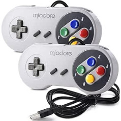 iNNEXT® 2X USB kontrolieris SNES spēlēm Classic Retro USB spēļu paneļa kursorsvira operētājsistēmai Windows PC Mac un Raspberry Pi sistēmai