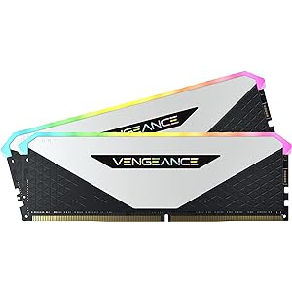 Corsair Vengeance RGB RT 32GB (2 x 16GB) DDR4 3600MHz C18 Memory (Dynamic RGB Lighting, Optimised for AMD 300/400/500 Series, Intel 300/400/500 Series) White