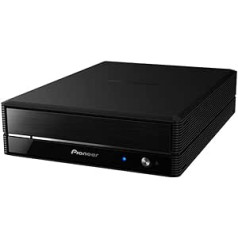 Pioneer BDR-X13E-S ārējais Blu-ray diskdzinis, izcila uzticamība un stabilitāte, 16X BD-R rakstīšanas ātrums, USB 3.2 Gen1/2.0 BD/DVD/CD rakstītājs ar PureRead 4+ reāllaika PureRead