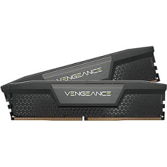 Corsair VENGEANCE DDR5 RAM 32 GB (2 x 16 GB) 5200 MHz CL40 Intel XMP iCUE saderīga datora atmiņa — melna (CMK32GX5M2B5200C40)