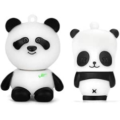 Borlter Clamp USB Flash Drive 32GB Pack of 2 Cute Panda Pattern Memory Stick Gift for Students Kids