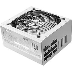 Mars Gaming MPZE750M, Fully Modular 750W ATX Power Supply, 80Plus Silver +87% Efficiency, 140 mm FDB Fan with AI-RPM Technology, 105º Japanese Capacitors, White