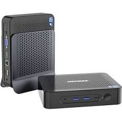 NiPoGi Mini PC bez ventilatora, Intel Celeron N5100 (līdz 2,8 GHz), 8 GB RAM, 256 GB M.2 SSD, mini dators atbalsta 2,5 collu SSD, WiFi 5, BT 4.2, HDMI+VGA 4K HD, 2.4/5G WiFi — JK06