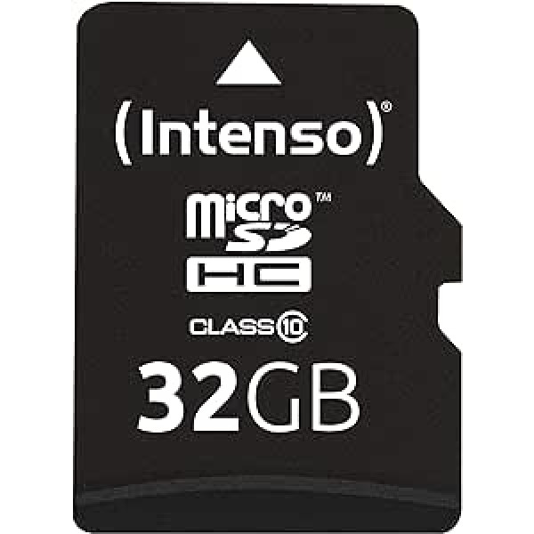 Intenso microSDHC 32 GB 10. klases atmiņas karte ar SD adapteri, melns komplekts 3 gab.