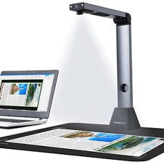 Bamboosang Portable USB Document Camera X3: High Resolution 8MP Document Scanner, A3 Capture Size, Multi-Spach OCR Overhead Document Camera Scanner for Online Teaching and Remote Learning