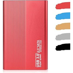 HAHHY Externe Festplatte 2TB, Externe Festplatte USB3.0 Festplatte Extern for MacBook, PC, Xbox One, Xbox 360, galddators, Chromebook, klēpjdators (2TB, Rot)