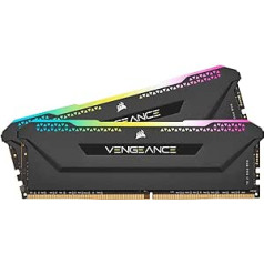 Corsair Vengeance CMH32GX4M2D3600C18 RGB Pro SL atmiņa - 32 GB (2 x 16 GB) - DDR4 3600 (PC4-28800) C18 - melna