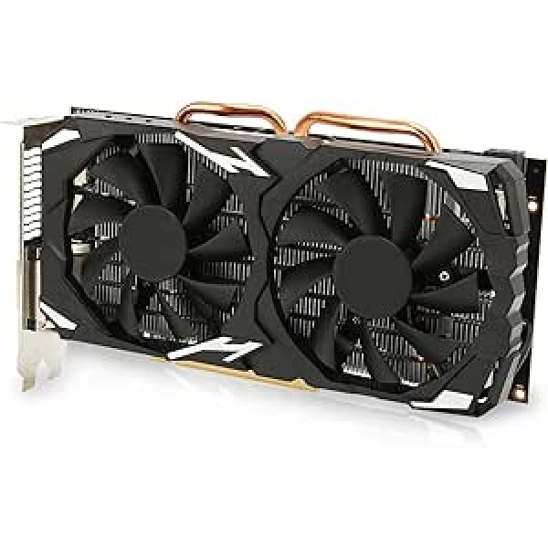 RX 580 grafikas karte 8 GB, GDDR5 256 bitu spēļu grafikas karte ar 2 dzesēšanas ventilatoriem, PCI Express 3.0, atbalsta 1080p izšķirtspēju