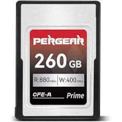 Pergear Professional 260GB CFexpress Type A Memory Card, up to 880MB/s Read and 900MB/s Write Speed for 4K 120P, 8K 30P Recording