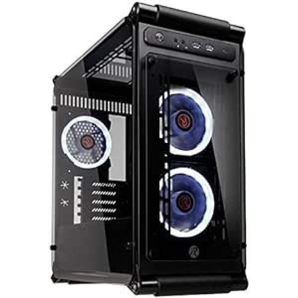 Raijintek Coeus Elite TC Micro-ATX PC Gehäuse, Tempered Glass Computergehäuse für PC, Gaming Tower ar Lüfter LED, Glas Computer Gehäuse Gaming