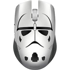 Razer Atheris Stormtrooper Edition — bezvadu spēļu un biroja pele (280 stundu akumulatora darbības laiks bezvadu darbam, optiskais sensors, adaptīvās frekvences tehnoloģija, dubults savienojums)