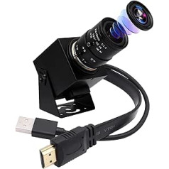 ELP HDMI 4K USB kamera platleņķa 2,8–12 mm Varifokāla fokusa objektīva tīmekļa kameras tuvplāna kameras atbalsts H.265, Ultra HD 2160P tīmekļa kamera ar IM415 sensoru datora tiešraides straumēšanai