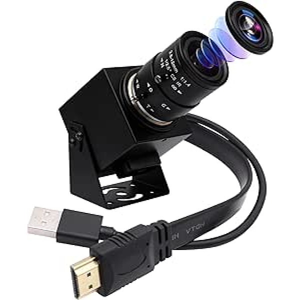 ELP HDMI 4K USB kamera platleņķa 2,8–12 mm Varifokāla fokusa objektīva tīmekļa kameras tuvplāna kameras atbalsts H.265, Ultra HD 2160P tīmekļa kamera ar IM415 sensoru datora tiešraides straumēšanai