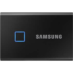 SAMSUNG T7 Touch Portable SSD 2 TB līdz 1050 MB/s USB 3.2 ārējais cietvielu disks — melns (MU-PC2T0K/WW)