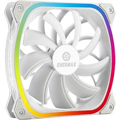 ENERMAX SQUA Addressable RGB 12 cm PWM PC Case Fan Stand-Alone Single Fan with Twister Bearing, White, UCSQARGB12P-W-SG