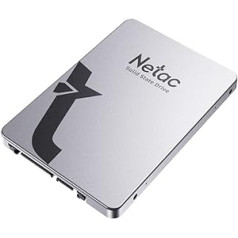 Netac SSD 512 GB, SSD cietais disks iekšējais SATA 3,0 2,5 collas klēpjdatoram, personālajam datoram, galddatoram, PS5 (N530S, alumīnija sakausējums, sudrabaini pelēks)