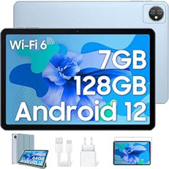 Blackview Tab 8 WiFi 10,1 collu planšetdators, Android planšetdatoru skārienekrāns ar 5G/2,4G WiFi 6 četrkodolu, 7GB RAM + 128GB ROM/TF 2TB, akumulators 6580mAh, kamera 13MP + 8MP/Dual Box 1 Table 2-in-1