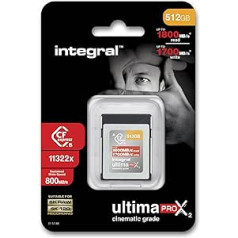 Integral 512 GB CFexpress-Speicherkarte Typ B 2.0 8K RAW und 4K 120 FPS 1800 MB/s Lese- 1700 MB/s Schreibgeschwindigkeit Entwickelt für Kameraleute und professionelle Fotografen