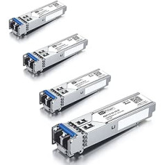 1.25 Gb/s SFP LX Singlemode Transceiver, 20 KM LC Module Compatible with Cisco, Ubiquiti, Netgear, D-Link, Zyxel, Qnap NAS, Mikrotik and Other Open Switch 【4 Pack】