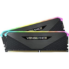 Corsair Vengeance RGB RT 32GB (2 x 16GB) DDR4 4000MHz C18 atmiņa (dinamisks RGB apgaismojums, optimizēts AMD 300/400/500 sērijai, Intel 300/400/500 sērijai) Melns