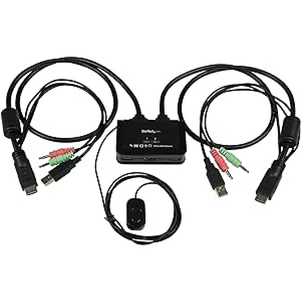 StarTech. com SV21 1HDUA — 2 portu HDMI kabeļa KVM slēdzis, 2 portu USB HDMI KVM slēdzis ar audio un tālvadības slēdzi, darbvirsmas USB barošana — 1920 x 1200