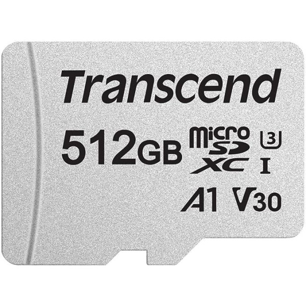 Transcend TS512GUSD300S-AE 512GB microSD UHS-I U3 A1 with adapter, FFP