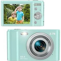 Digitālās kameras fotokamera FHD 2,7K 44MP 2,8 collu LCD kamera ar tīmekļa kameras funkciju, Ziemassvētku digitālās kameras ar 16X digitālo tālummaiņu, uzlādējama kompakta kamera bērniem, pusaudžiem, iesācējiem