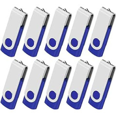 16GB USB 2.0 Flash Drive Memory Stick Swivel for Laptop PC Car Blue