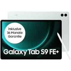 Samsung Galaxy Tab S9 FE+ Android planšetdators, 128 GB atmiņa, ar pildspalvu (S Pen), ilgs akumulatora darbības laiks, bez līguma bez Simlock, WiFi, naudas kaltuves