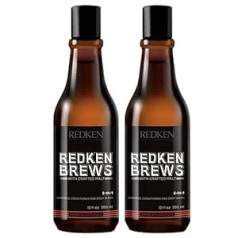 L'oréal Paris Redken Brews 3-in-1 šampūns, kondicionieris un dušas želeja 300 ml dubultā