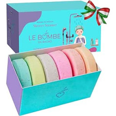 Le Bombe 6 paziņojumi par dušas bumbām! Made in Italy 3 Effects in 1. Pīlings ar ēteriskajām eļļām aromterapijai. Dabiski vegāni organiski. Vannas bumbas dāvanu ideja.