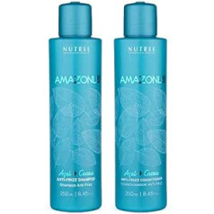 Scotch-Brite Amazonliss Home Care Anti-Curl Post-Treatment Natural Шампунь и кондиционер для волос - Для волос с кератином - Продленный разглаживающий эффект - Уход за мяг